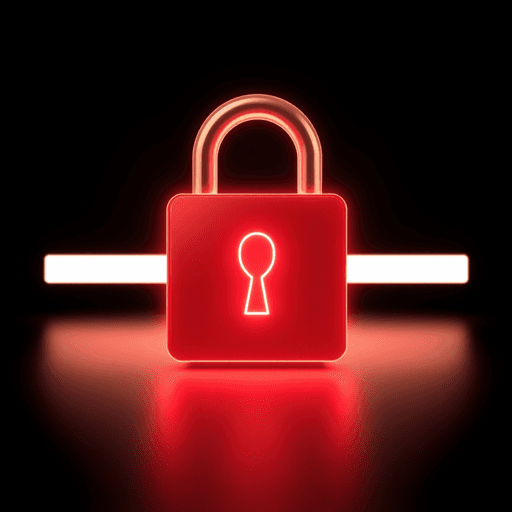 A digital lock icon over a glowing Google search bar on a dark background, symbolizing online privacy and data protection.